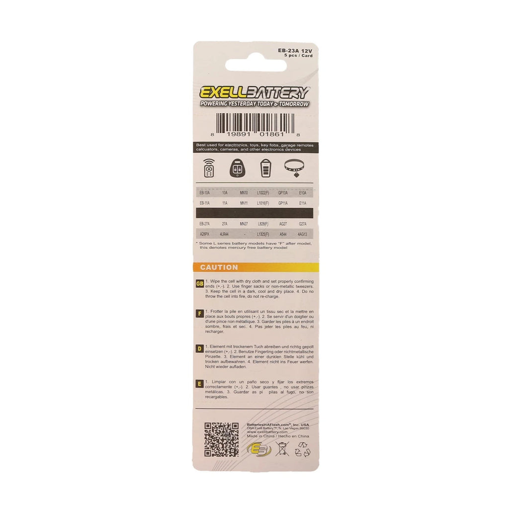 5pk 23A 12V Alkaline Battery Replaces S21 V23GA VR22 1811A 8F10R USA Ship