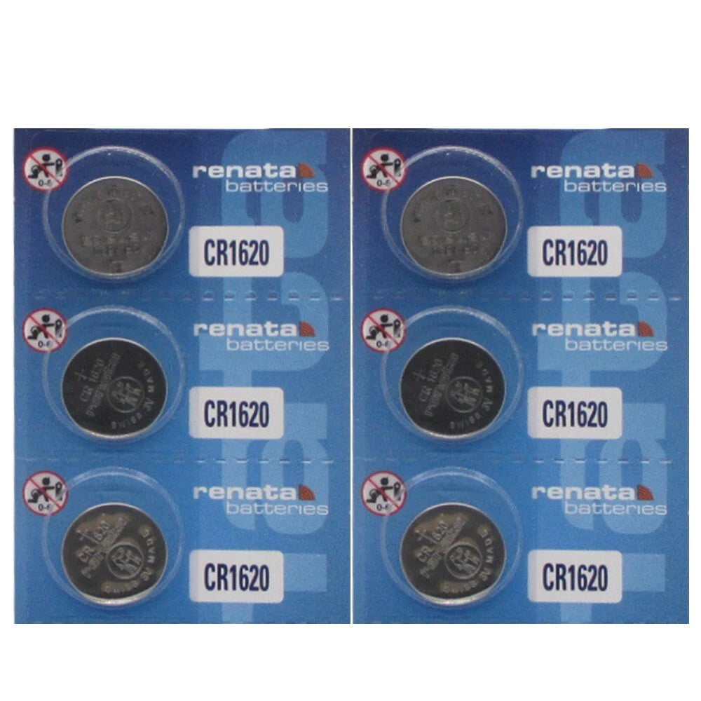 Renata CR1620 Lithium Battery 3V Button Cell for Digital Scales Calculators x 6