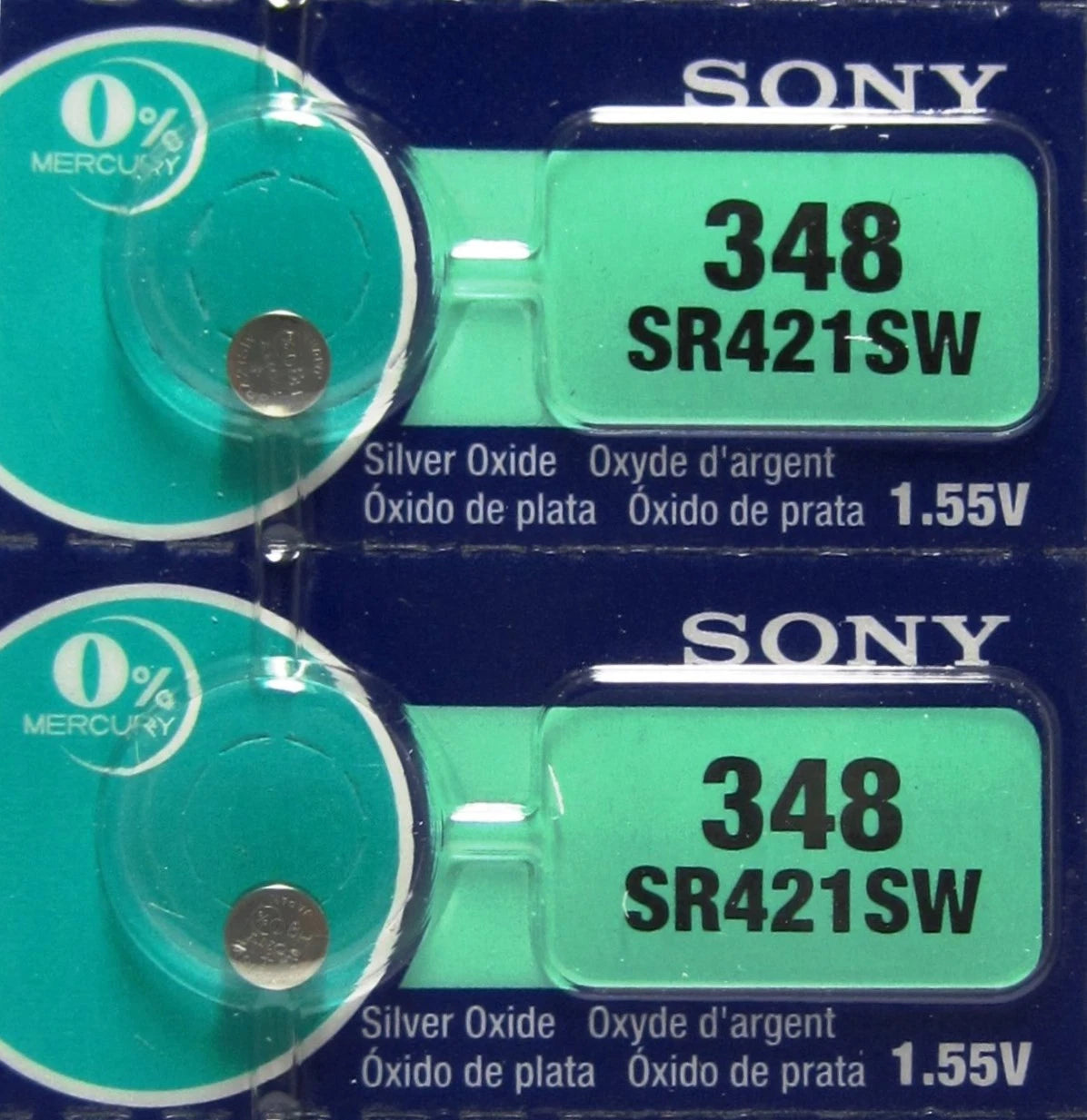 2 Pcs 348 Sony Silver Oxide Watch / Electronic Batteries