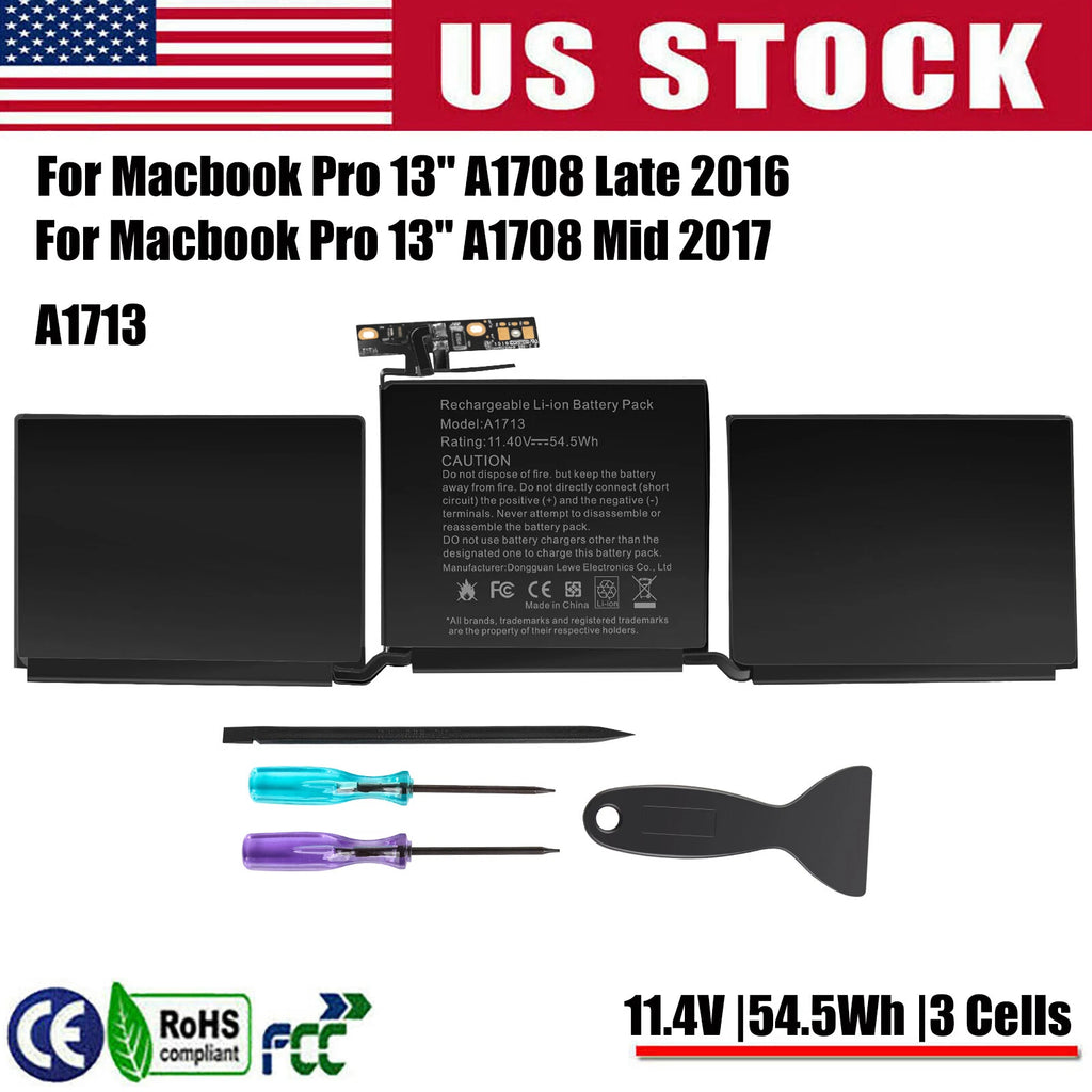 ?A1713 A1708 Battery For MacBook Pro 13" A1708 Ende 2016 Mid 2017 EMC 2978 3164