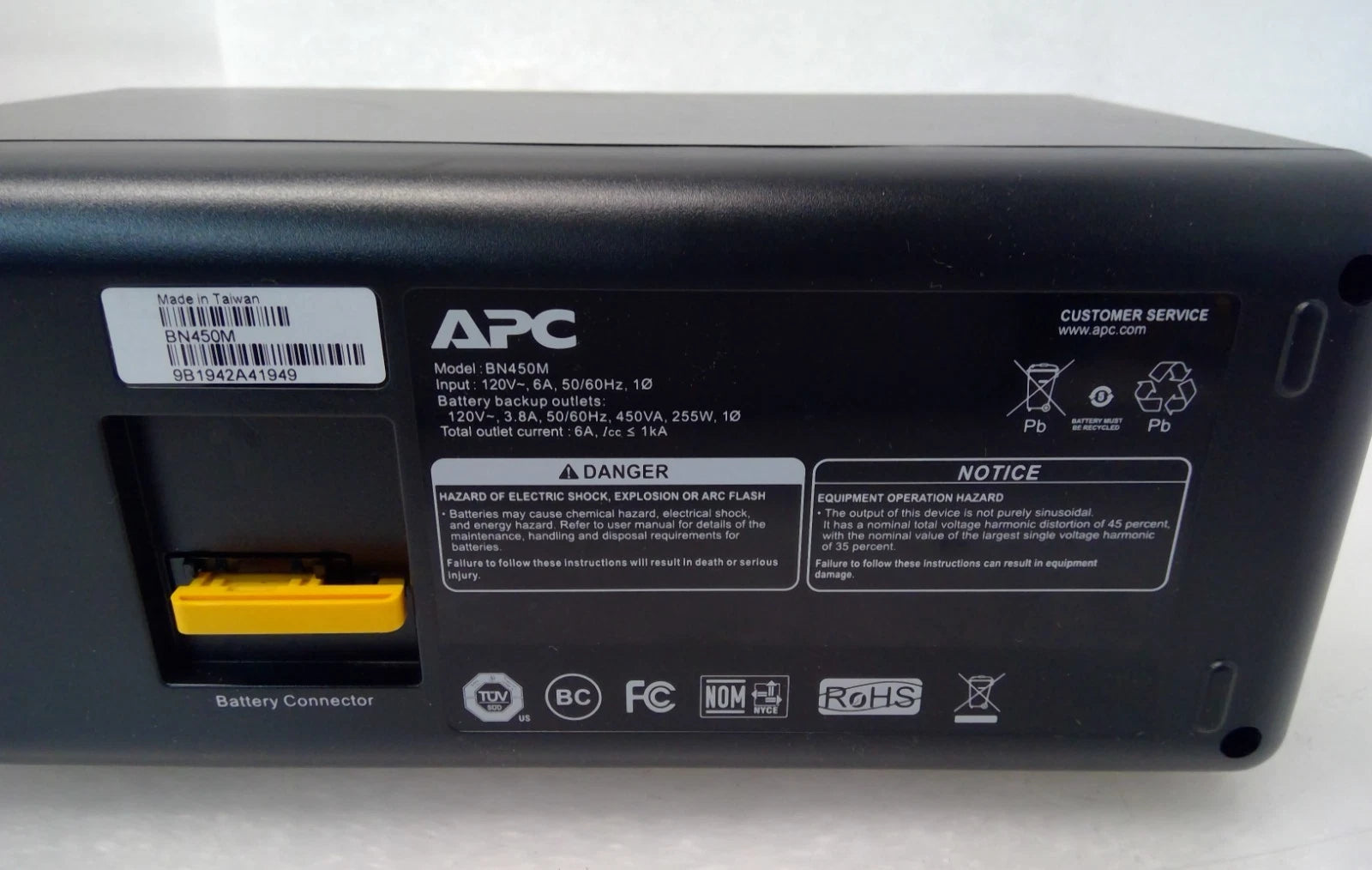 OPEN BOX APC BN450M Back-UPS 450VA/255W Battery Backup Surge Protector