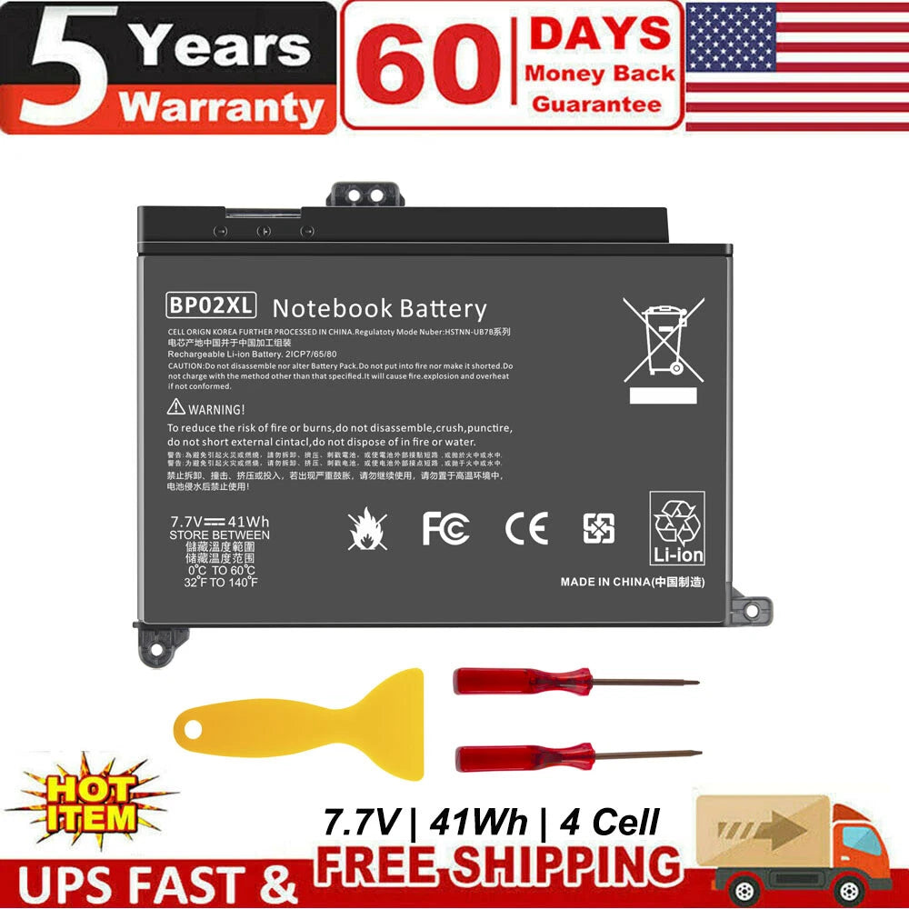 BP02XL Laptop Battery For HP Pavilion BP02041XL 849909-850 849569-541 41Wh
