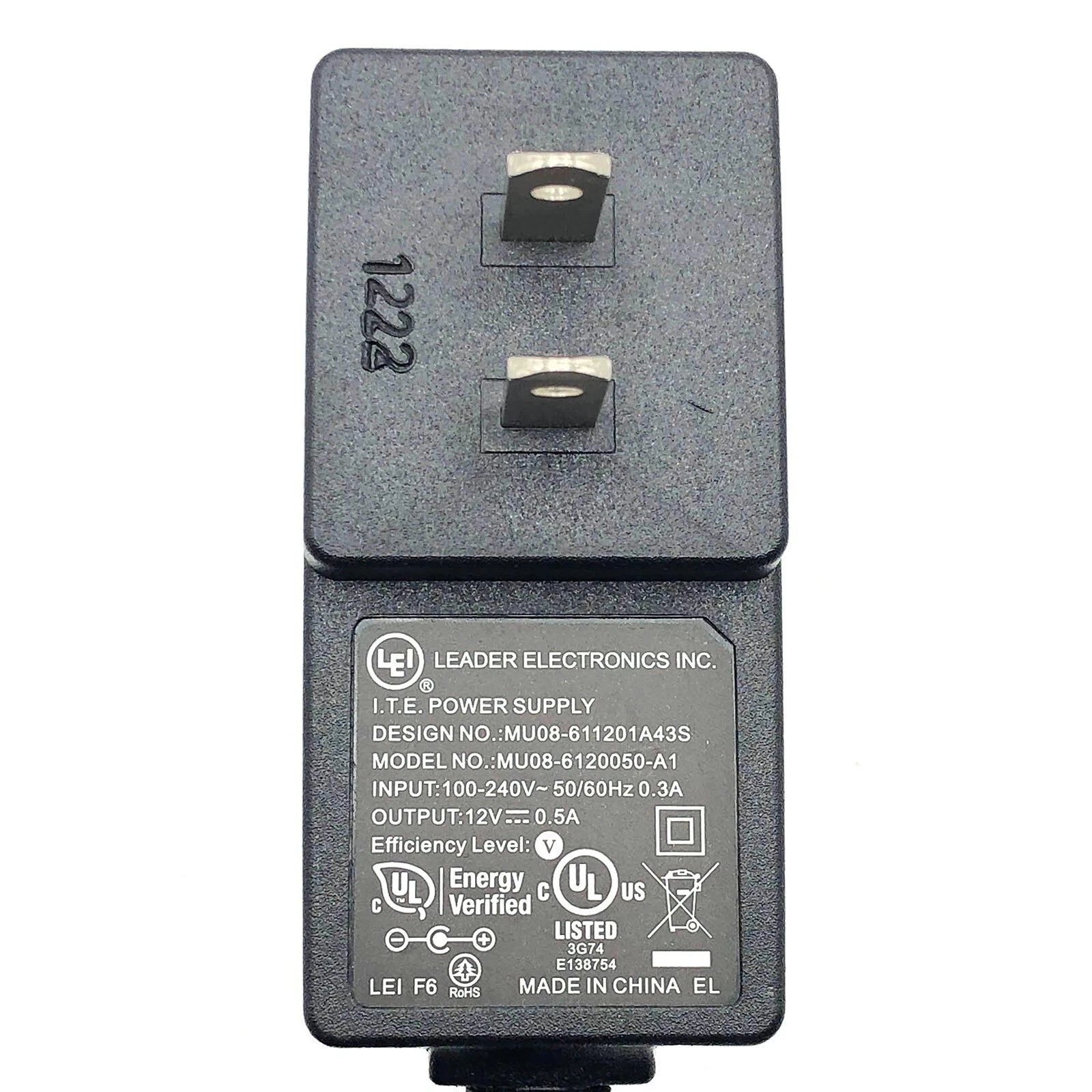 NEW Original LEI MU08-6120050-A1 Power Supply Adapter 12V 0.5A - 5.5x2.1mm Plug