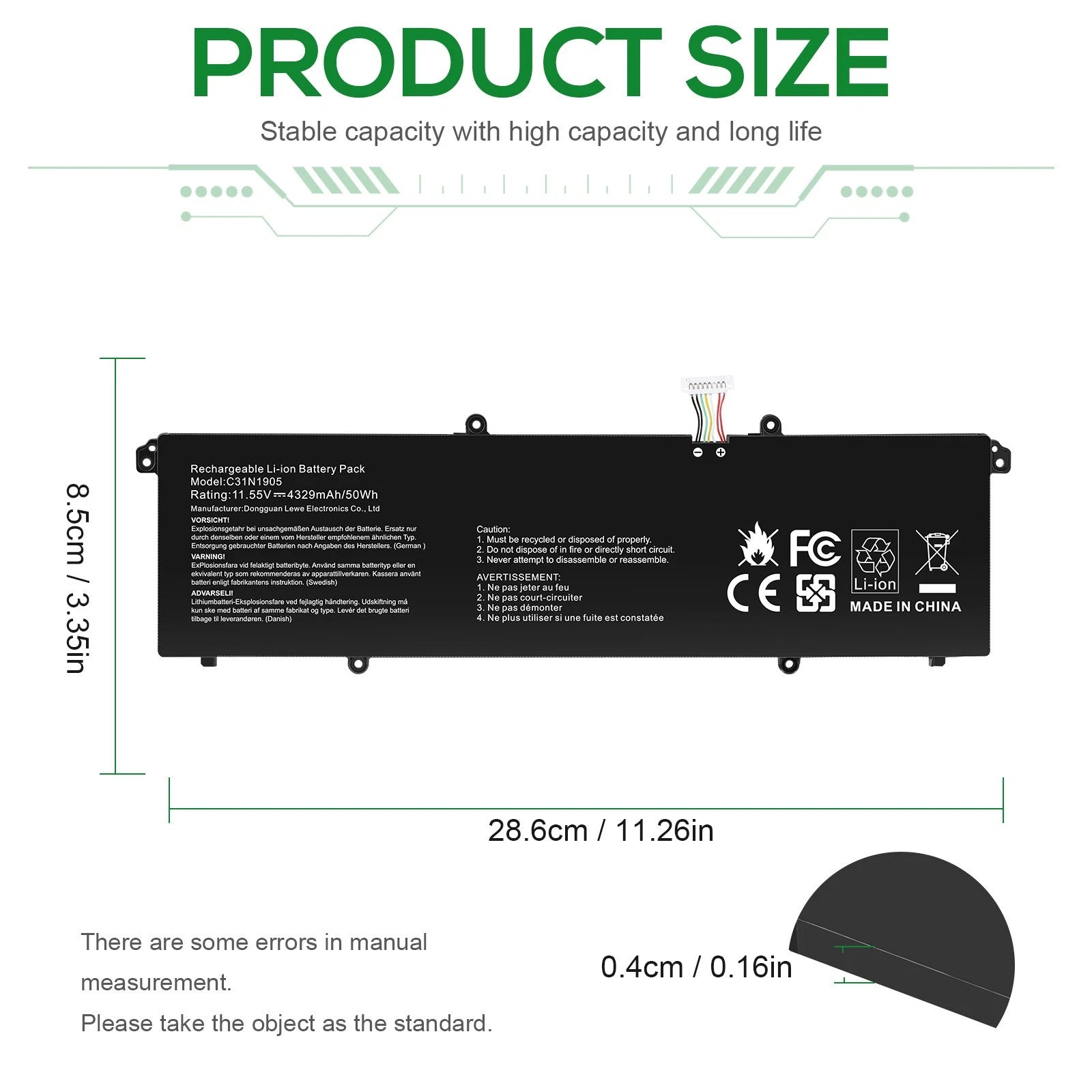 C31N1905 Battery For Asus Adolbook13 Dolbook14 2020 VivoBook S13 S333 S333JA New
