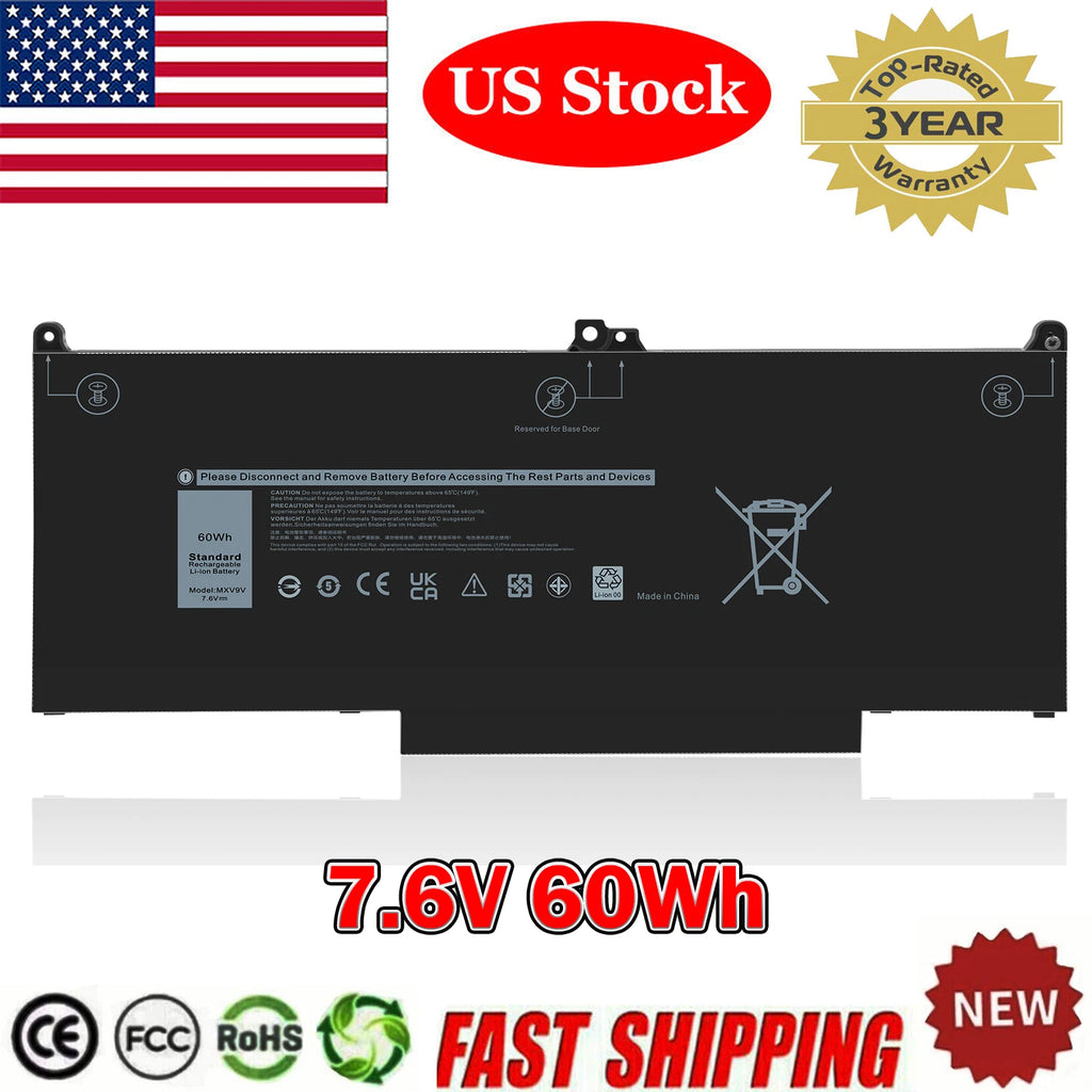 MXV9V Battery 60Wh For Dell Latitude 5300 5310 7300 7400 5VC2M N2K62 829MX