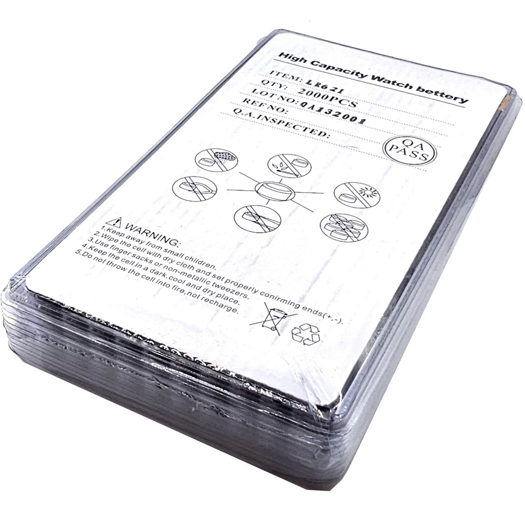 2000pc Size LR621 Alkaline Watch Battery Replaces LR60, SR621, SR621SW, SR60