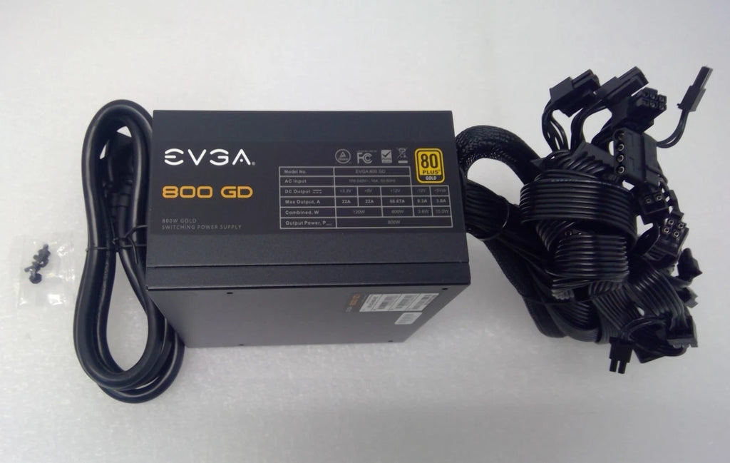 NEW EVGA 800 GD 800W 80 Plus Gold Power Switching Power SupplyPSU 100-GD-0800-BC