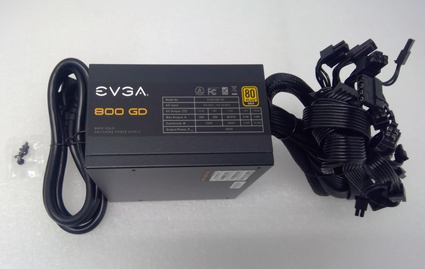 NEW EVGA 800 GD 800W 80 Plus Gold Power Switching Power SupplyPSU 100-GD-0800-BC