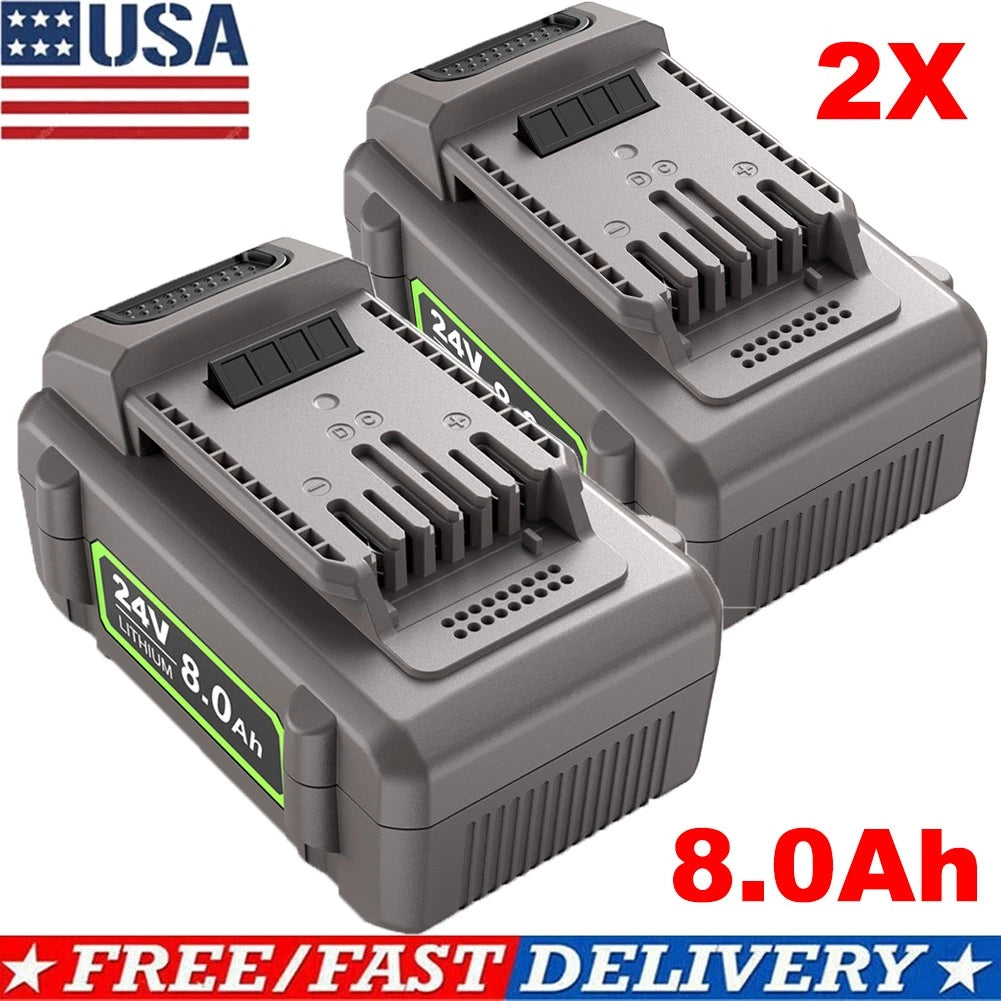 2X 8.0Ah Li-Ion Battery Replacement for FLEX 24V FX0221-1 FX0331-1 FX0341-1