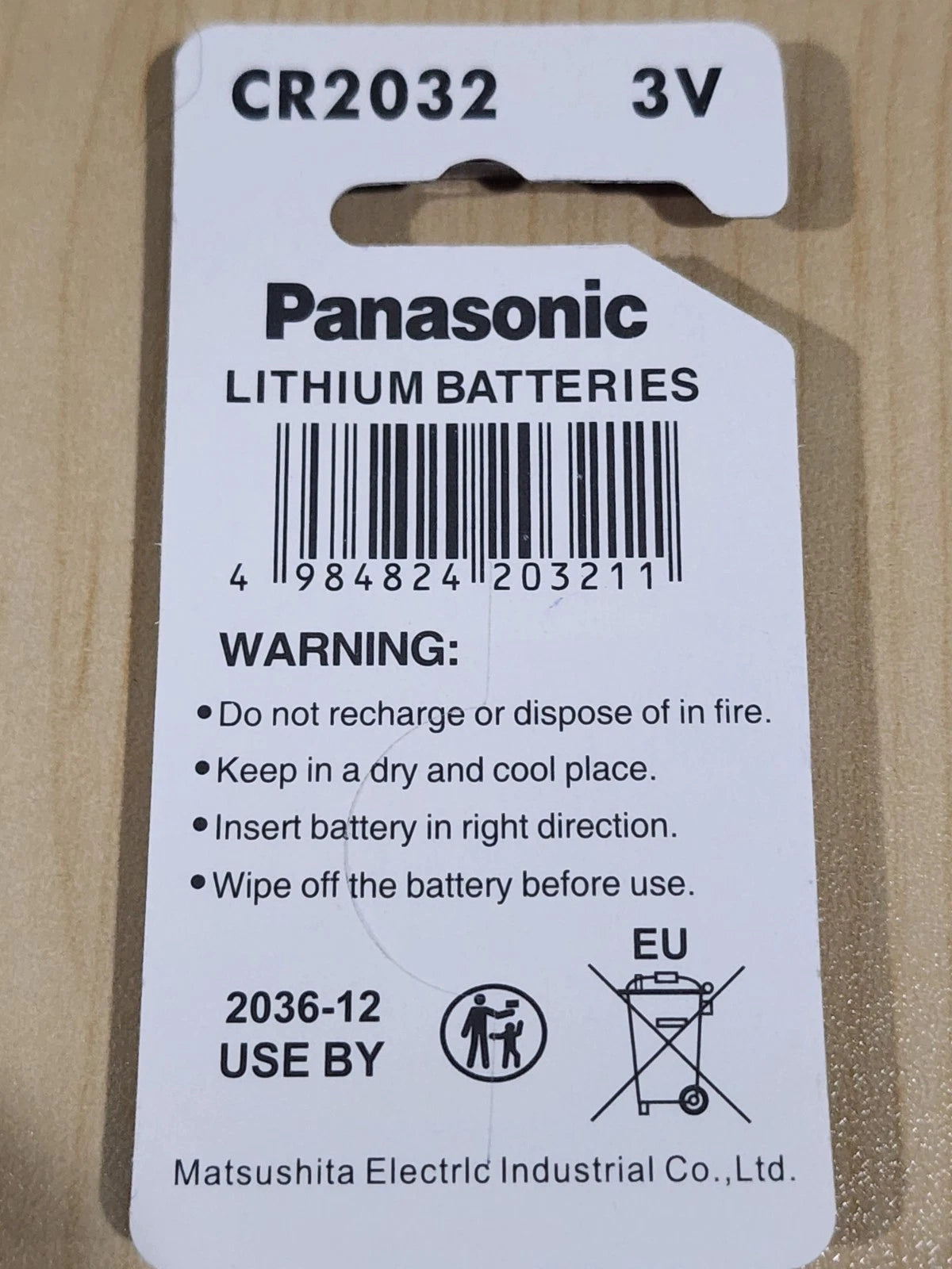 2 pc CARDED PANASONIC CR2032 cr 2032 ECR2032 3v LITHIUM BATTERY EXPIRE 2036