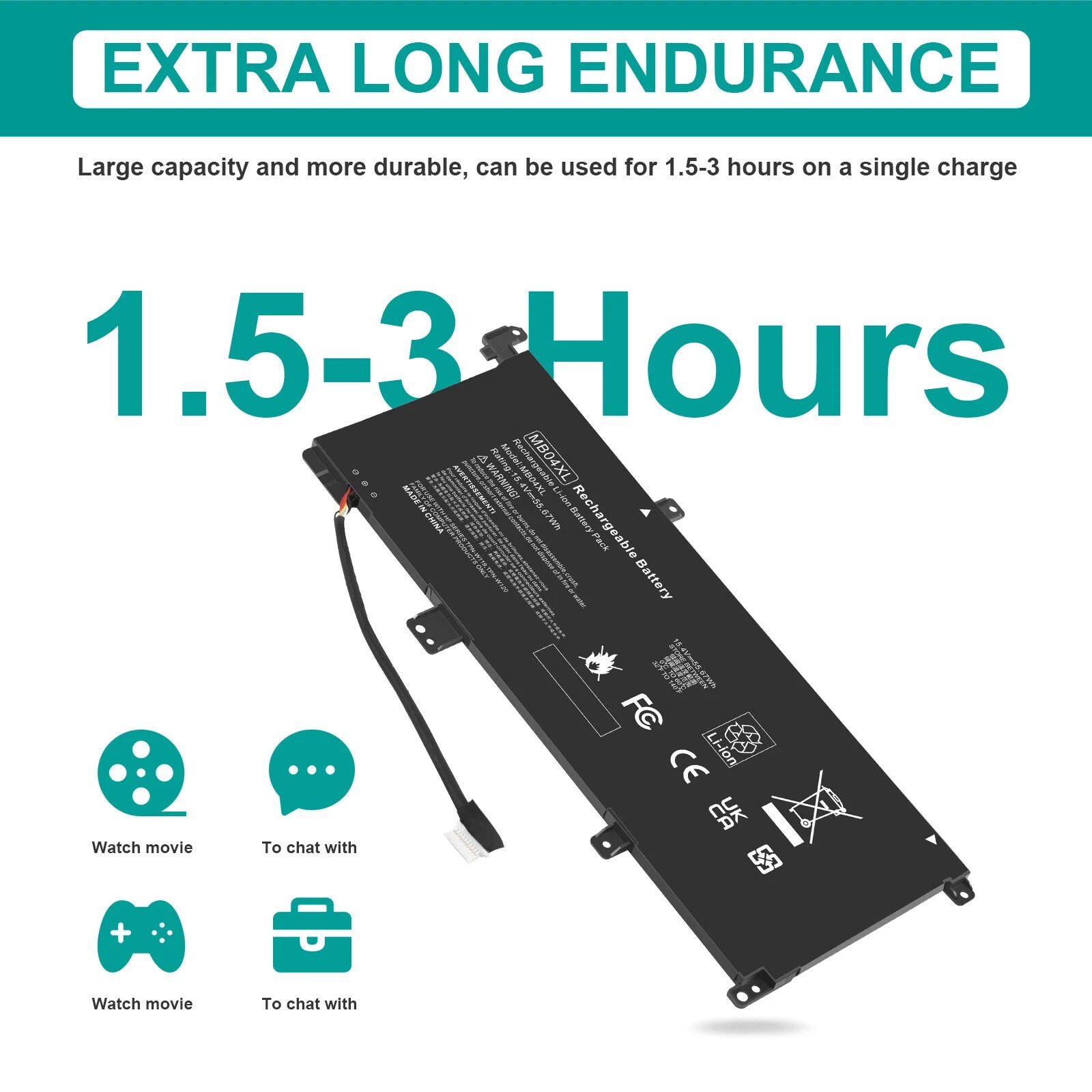 For HP Envy X360 M6-AQ105DX M6-AQ003DX 843538-541 844204-850 MB04XL Battery