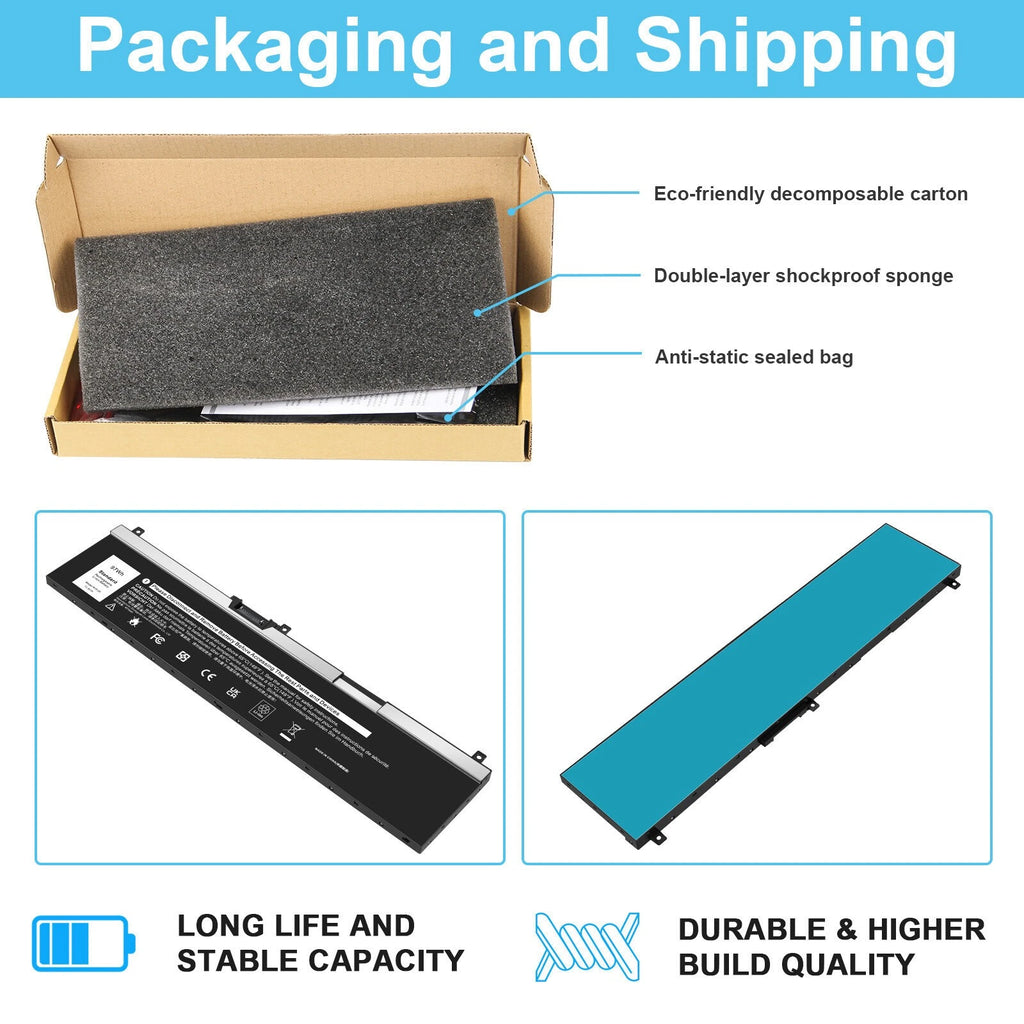 New 6cell NYFJH Battery For Dell Precision 7330 7530 7540 7730 7740 11.4V 97Wh
