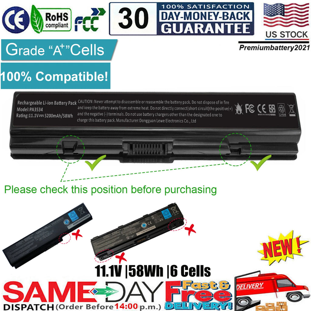 Battery for Toshiba Satellite L305D-S5974 TS-A200 L300 PA3534U-1BRS Laptop