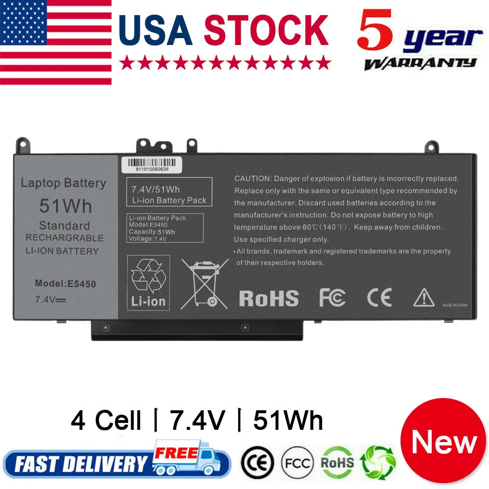 G5M10 Notebook Battery 7.4V 51Wh for DELL Latitude 14 E5450 15 E5550 15.6" USA