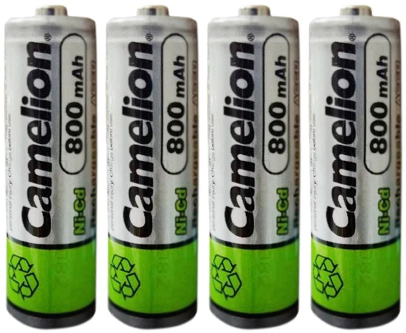 4 Camelion AA Ni-CD 800mAh 1.2V Rechargeable Solar Batteries