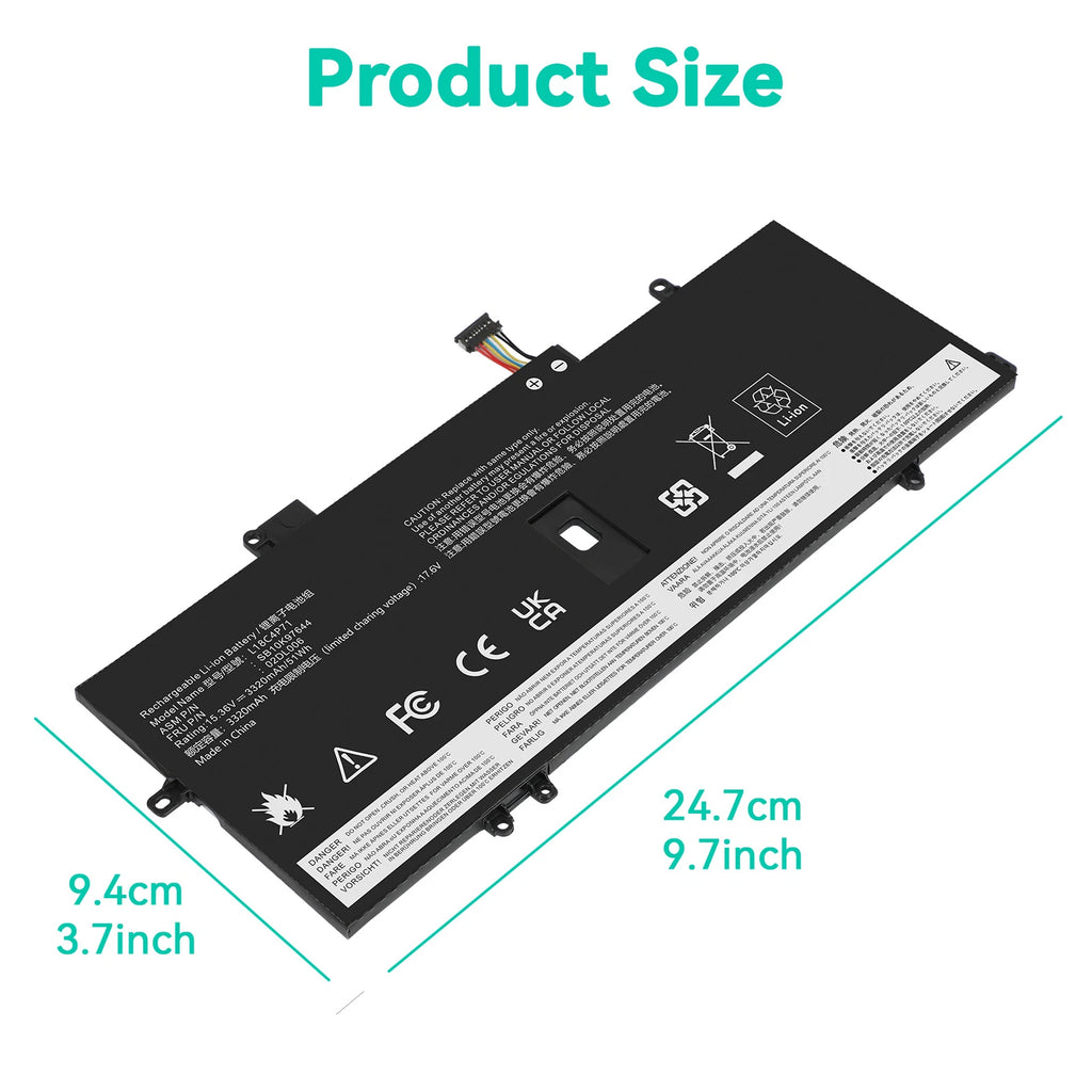 51Wh Battery L18L4P71 For Lenovo ThinkPad X1 Yoga 2019 4th Gen / 2020 5th Gen