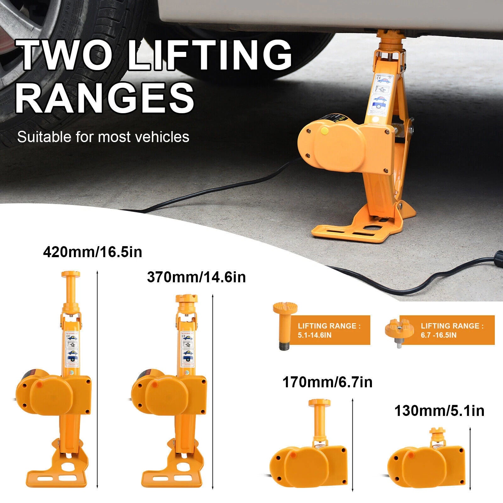 3 Ton 12V Electric Car Jack Emergency Equipment Tool For SUV Van Garage Lifting