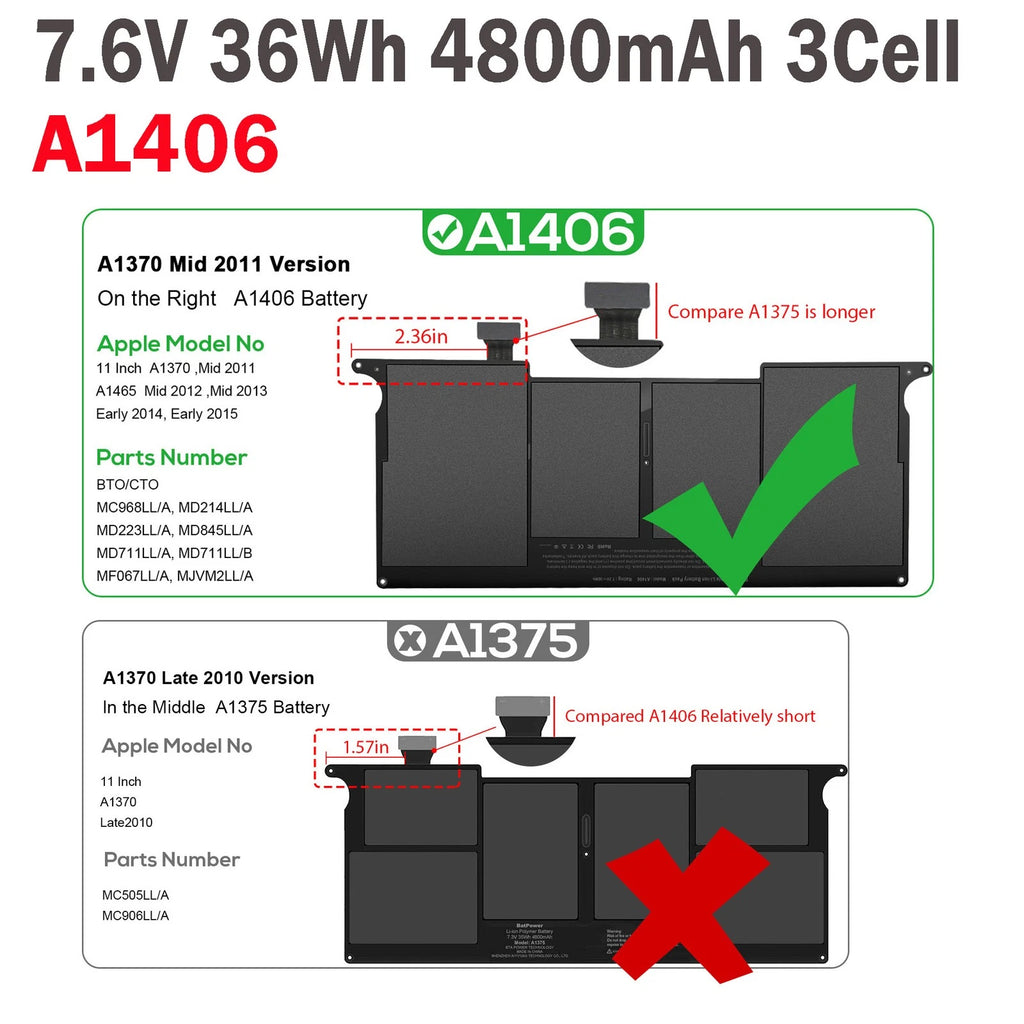 ??Battery A1495 A1406 For Apple MacBook Air 11'' A1465 A1370 2011 2013 2014 2015