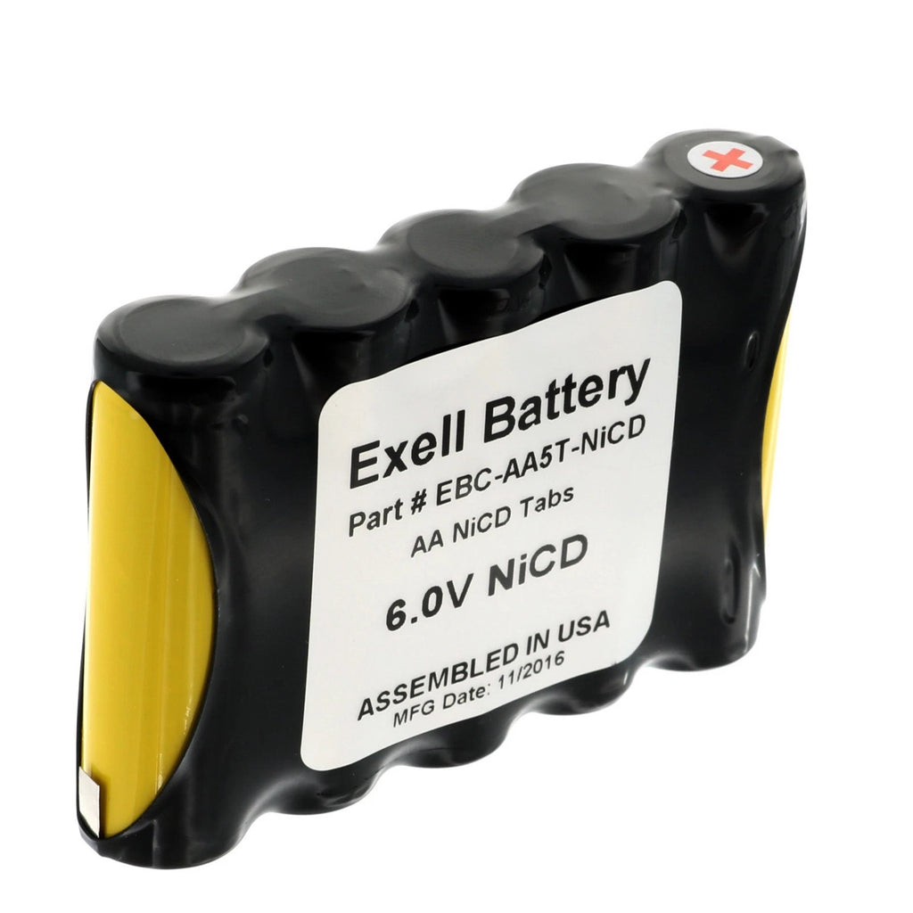 Exell 6V 1000mAh (5xAA) NiCd Custom Battery Pack w/ Tabs