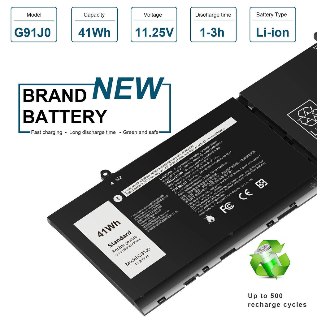 Genuine G91J0 Battery for Dell Latitude 3320 3420 3520 Inspiron 15 3515 3511