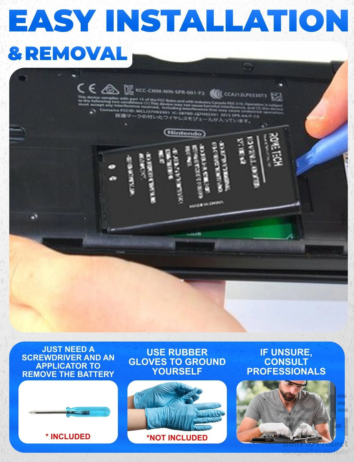 Battery for Nintendo 3DS XL Game Console Battery 1750mAh+Screwdriver