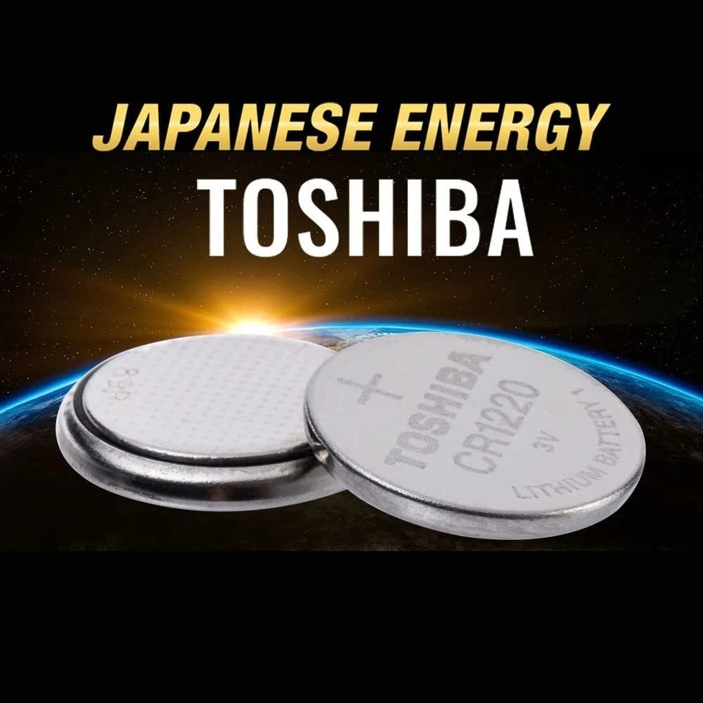 TOSHIBA CR1220 3V Lithium Coin Cell Battery 5 Batteries in Strip...