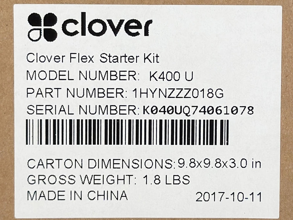 ?NEW Clover Flex Starter Kit K400 Cradle Dock Charger + Power Supply ???