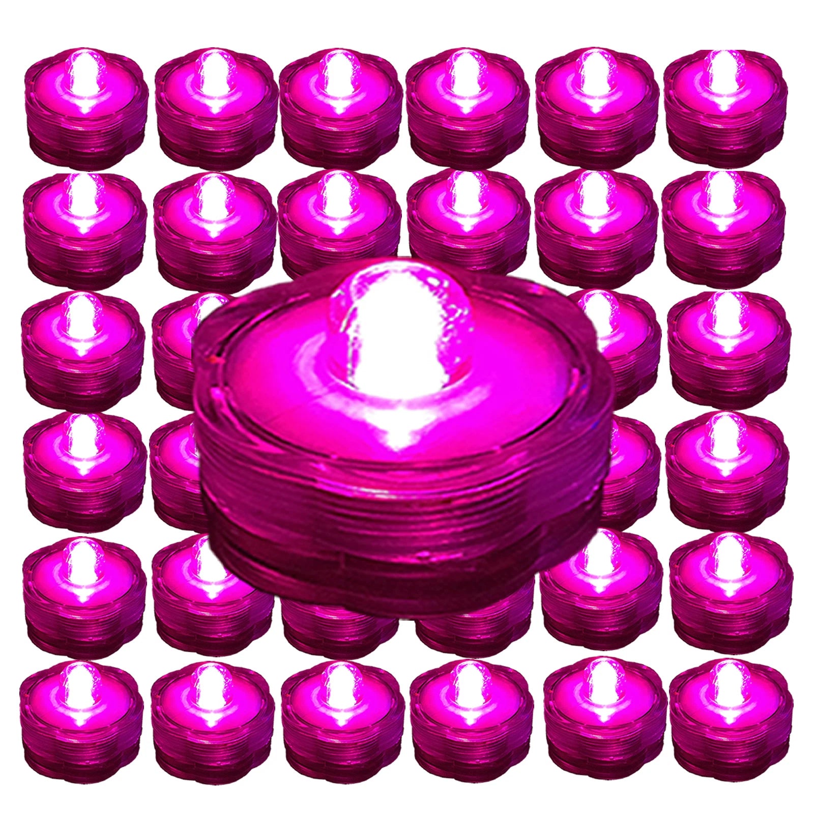 36 Pack PINK Submersible Waterproof Underwater Battery LED Tea Light~Wedding