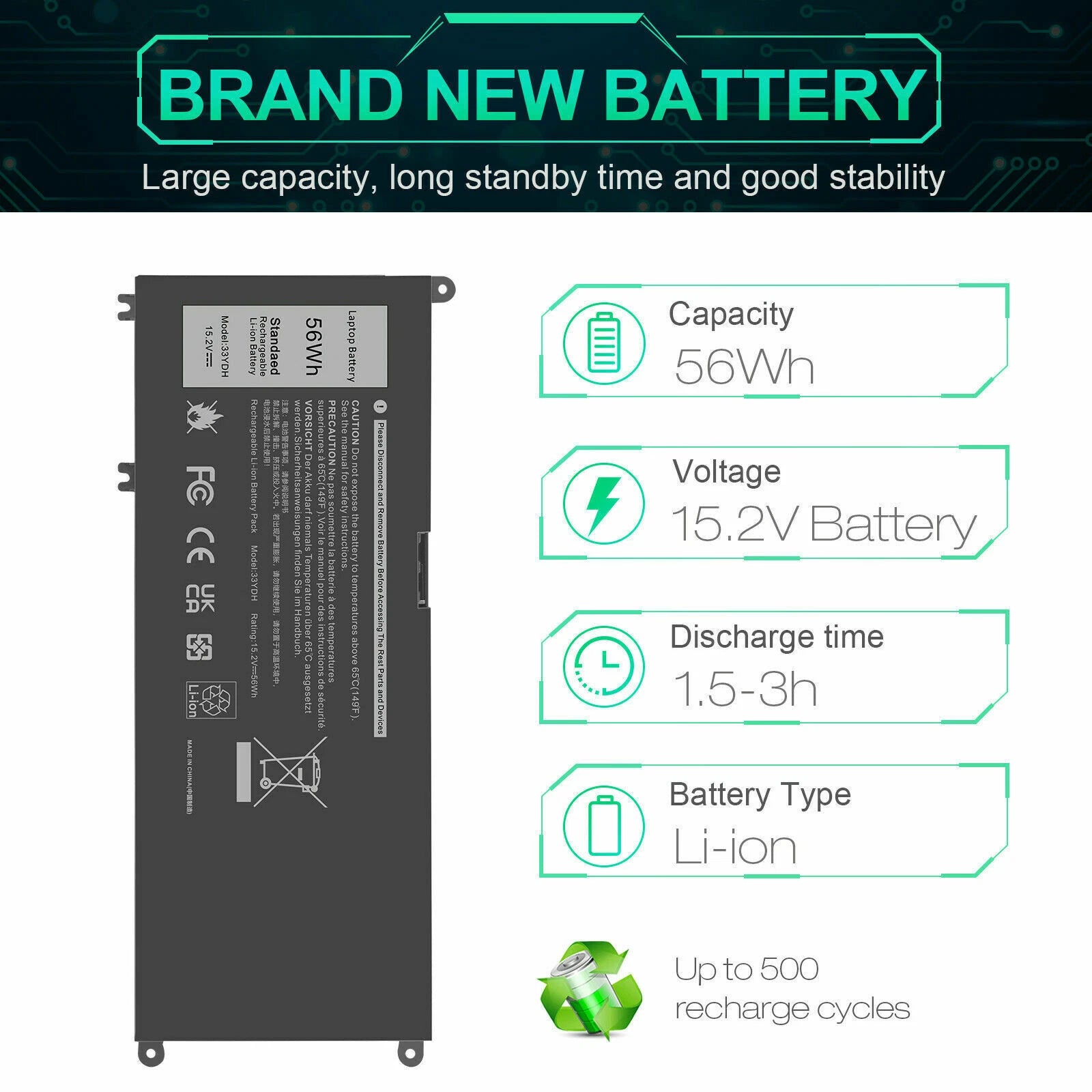 Battery For Dell Inspiron 7537 7737 7557 7788 7779 2 in 1 13 14 15 5000 7000