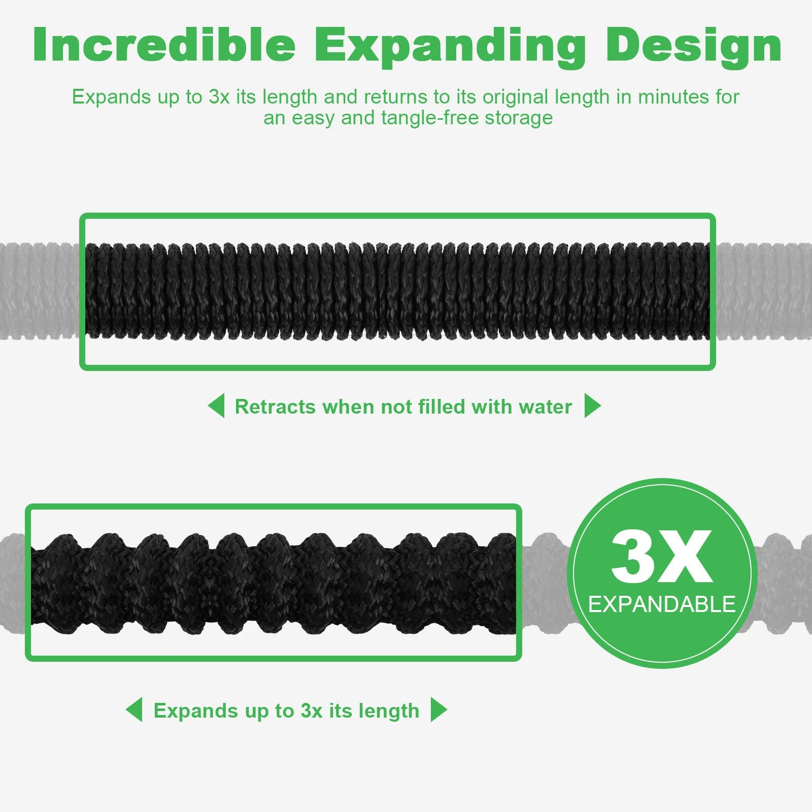 100FT Flexible Expandable Garden Water Hose Pipe Car Wash With Spray Nozzle Gun