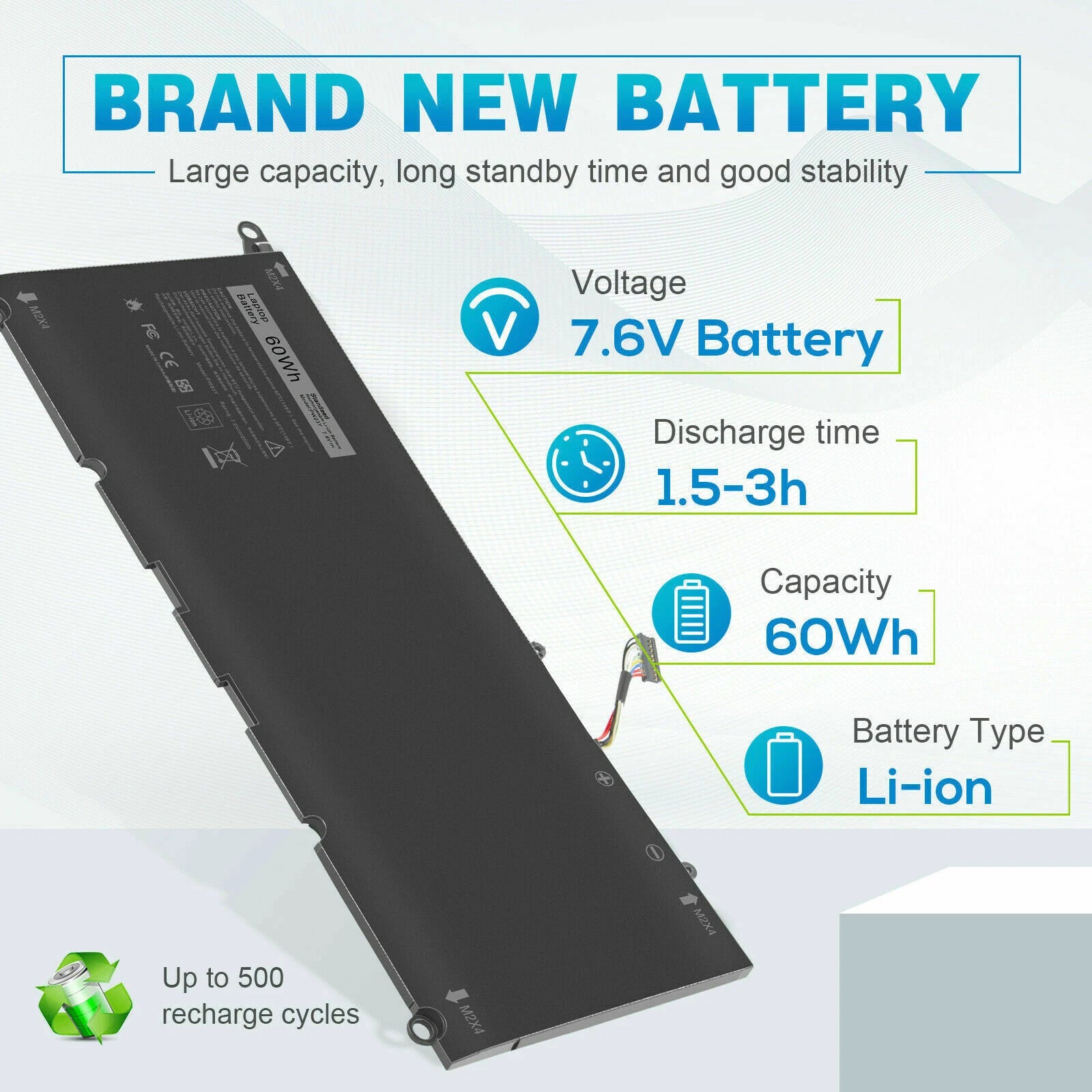 PW23Y Laptop Battery for Dell XPS 13 9360 2017 Series TP1GT 0TP1GT RNP72 0RNP72