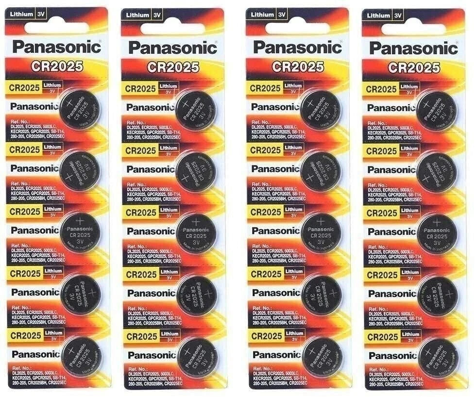 Panasonic CR2025 3 Volt Lithium Coin Battery (4 Packs of 5)