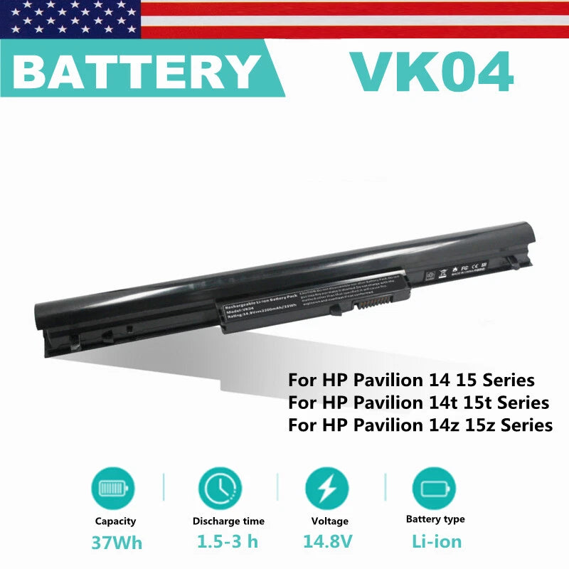 695192-001Battery For HP Pavilion Touchsmart 14-b109wm 15-B14 Sleekbook VK04