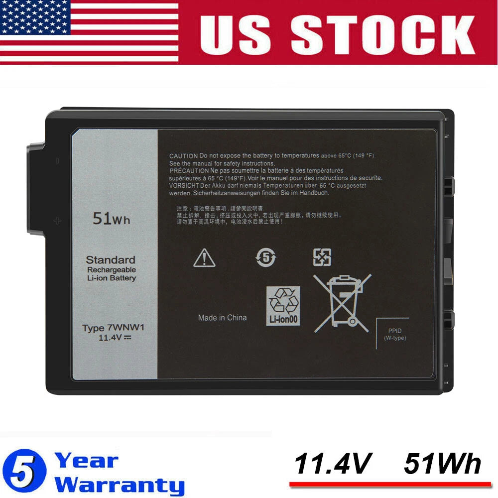 Battery For Dell Latitude 5420 5424 7424 Rugged Type 11.4V 51Wh GK3D3 7WNW1