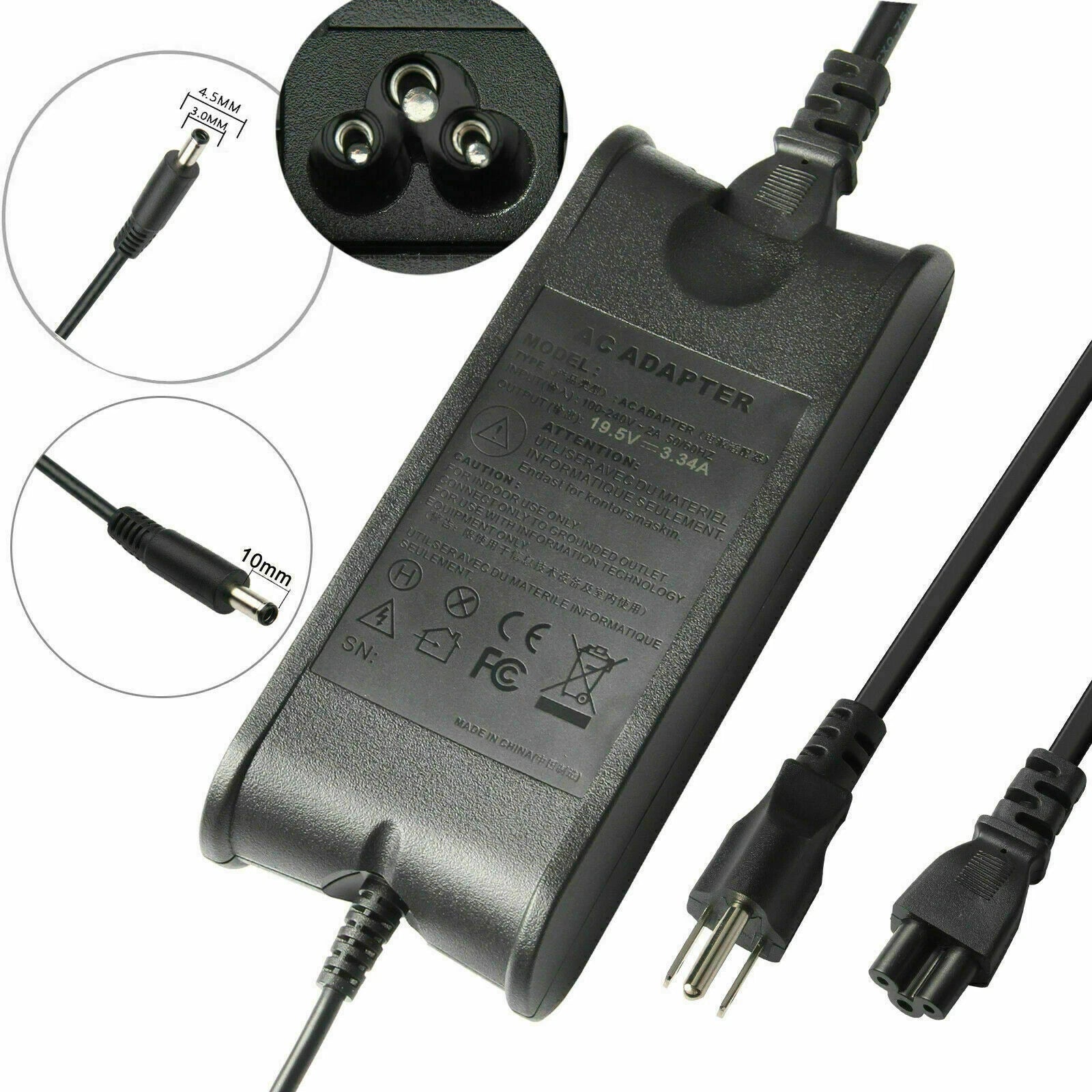 AC Adapter for Dell D3100 USB Triple Display Ultra HD 4K Wireless Dock Station