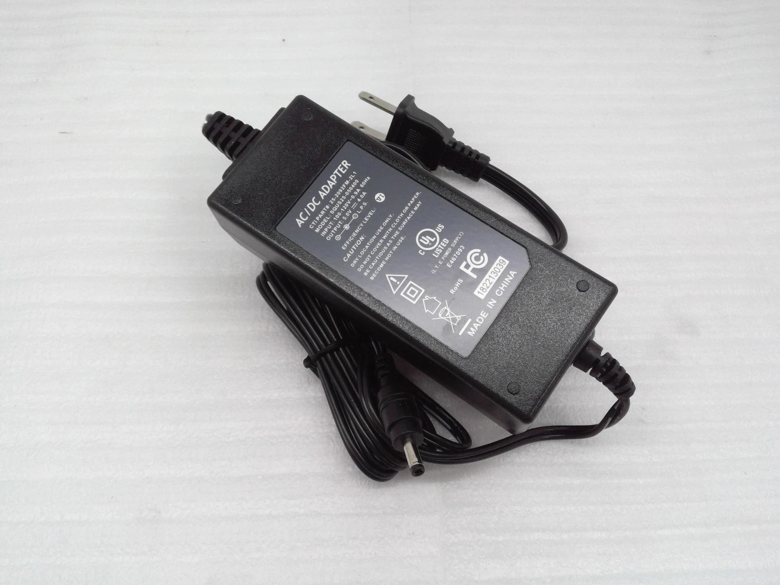 Lot of 5 AC Power Adapter SQUS25-050400 5V 4A CTI#25-2092FM-2L1 4.0*1.7*9.5mm
