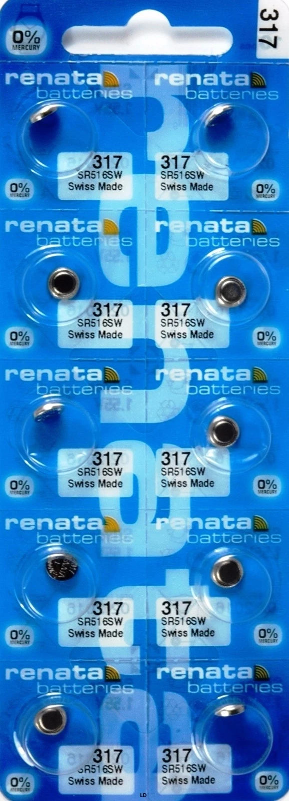 317 RENATA SR516SW (2 Piece) SR516W WATCH BATTERIES New Authorized Seller
