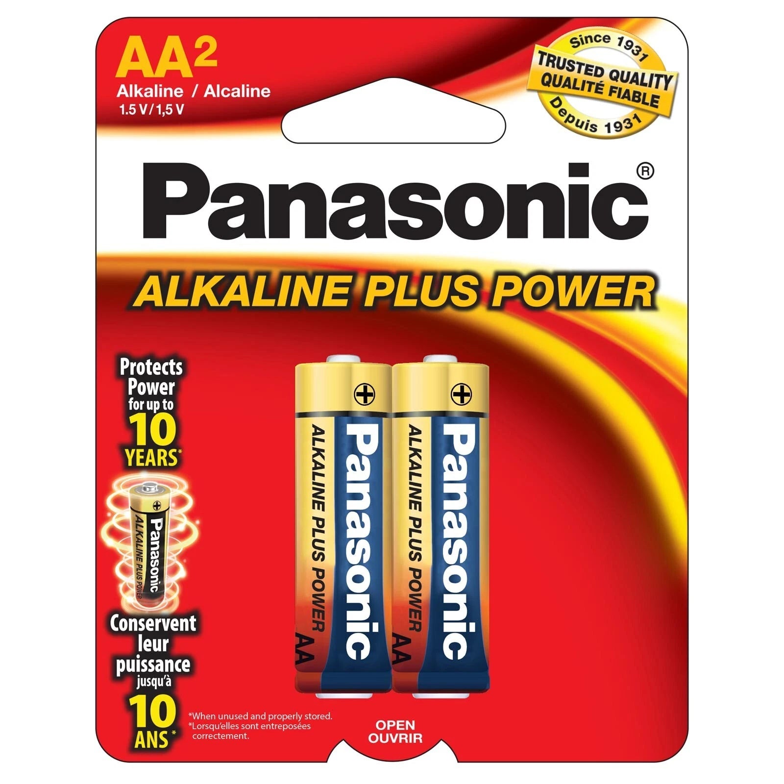 Panasonic AA 2 Pack 1.5V Alkaline Power Plus Batteries