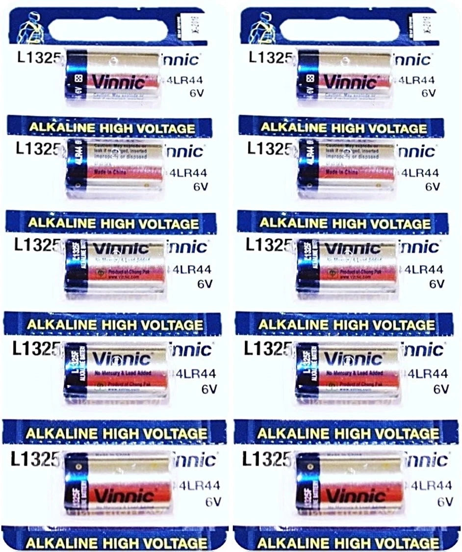 10 Vinnic L1325 RFA 18-11 PX28A 4LR44 6V ALKALINE DOG SHOCK COLLAR BATTERIES