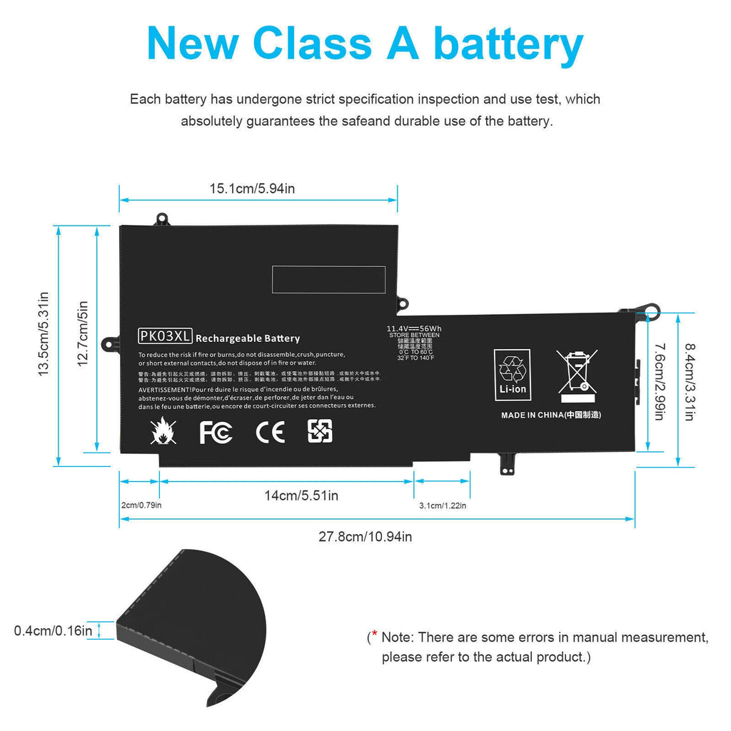New Battery PK03XL For HP Spectre Pro X360 13 13t G1 G2 789116-005 HSTNN-DB6S