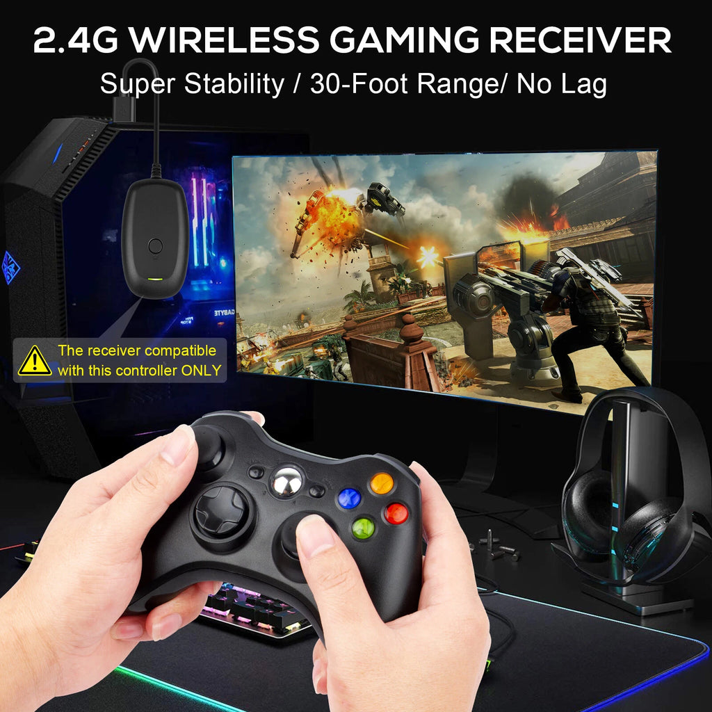 For Microsoft XBOX 360 & PC WIN 7 8 10 Wired / Wireless Game Controller Gamepad