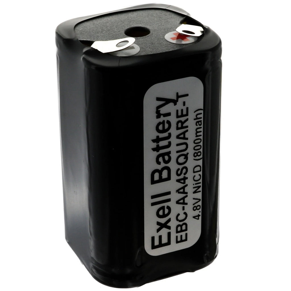 Exell Custom 4.8V 800mAh NiCd 4xAA Square Battery Pack with Tabs
