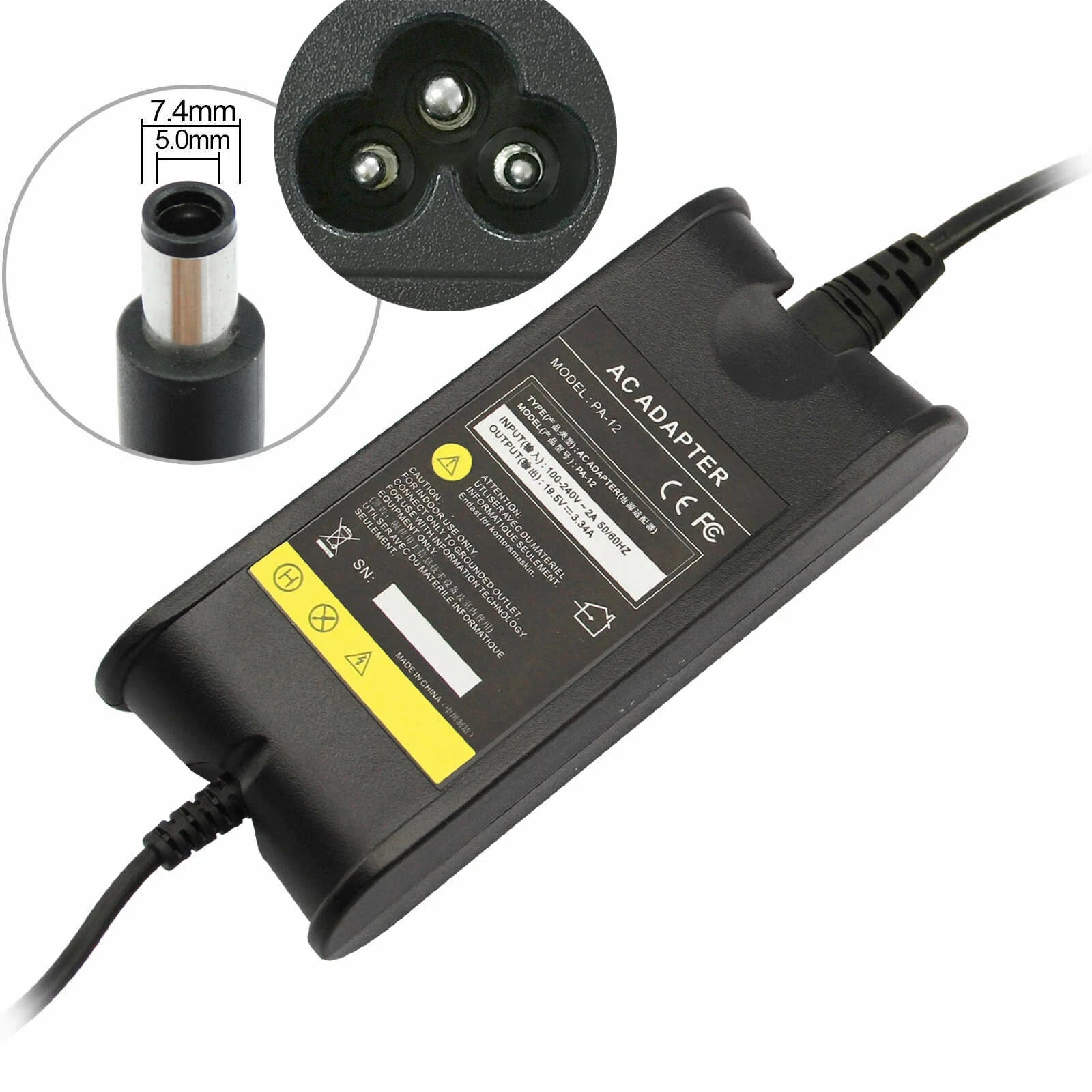 For Dell Latitude 11 3190 P26T003 P26T004 65W Charger AC Adapter Power Supply
