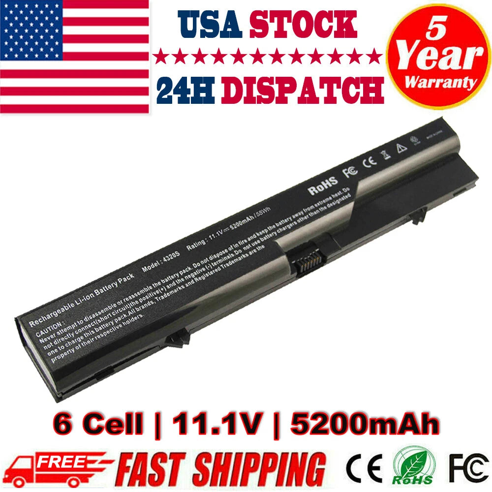 Battery for HP 420 421 620 625 ProBook 4320s 4520s 4525s PH06 593572-001 PC Fast