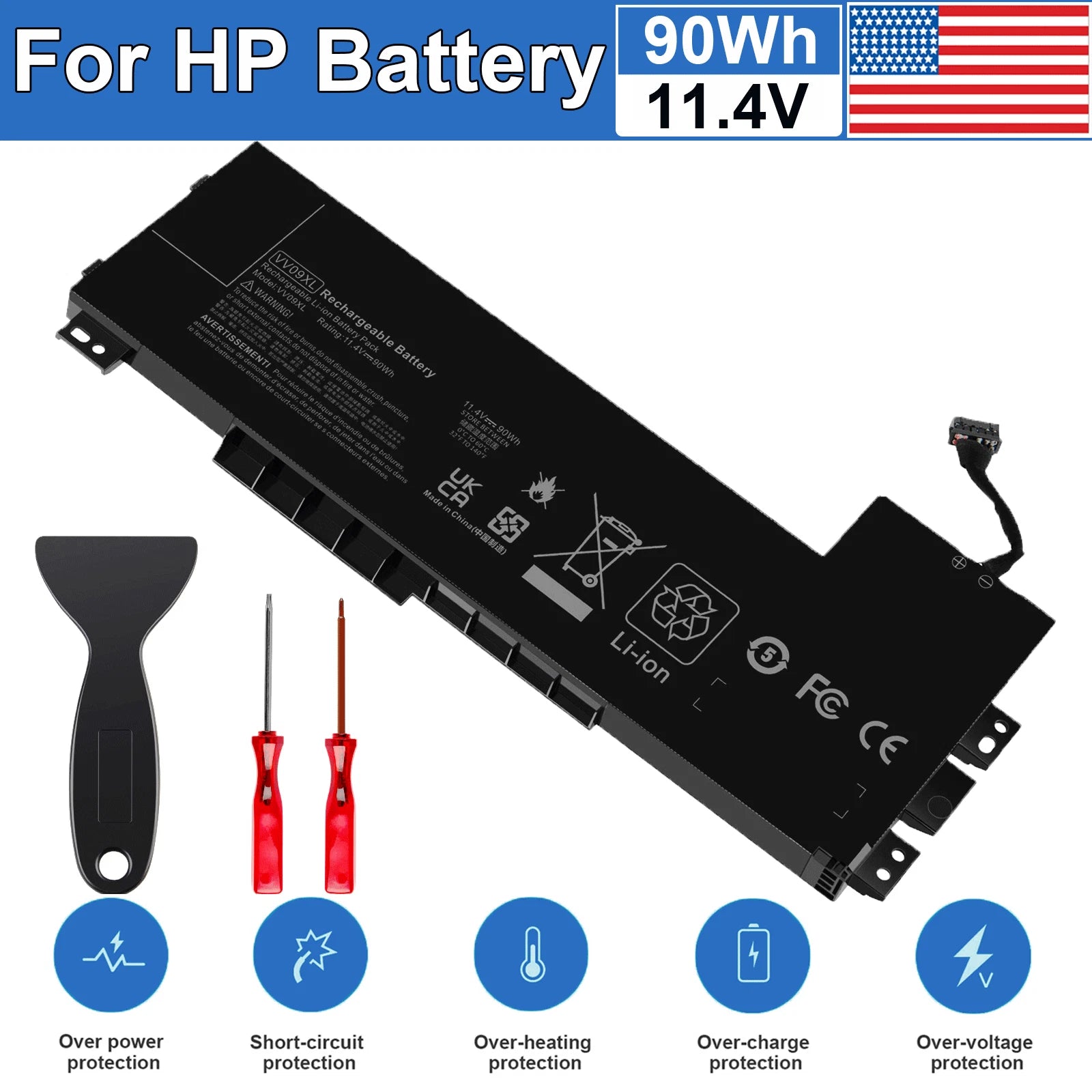 90Wh Battery for HP ZBook 15 G3 G4 Series HSTNN-DB7D/-C87C VV09XL VV09090XL US