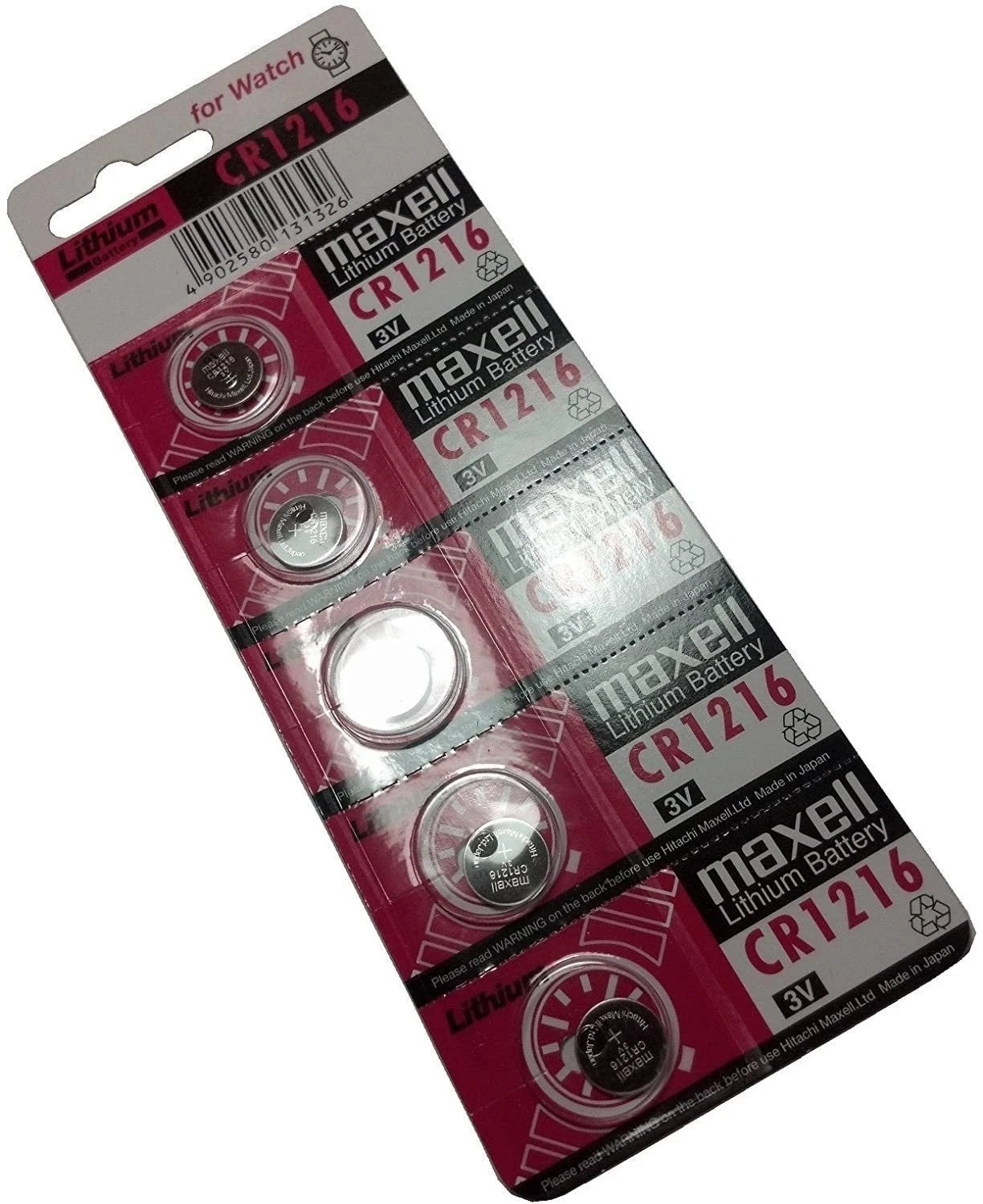 Maxell Replacement CR1216 3V Pack of 5 Batteries SUPER FRESH