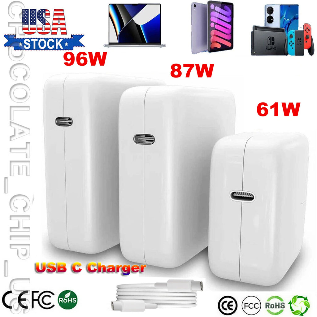 PD 87W 96W 140W USB-C Type C Power Adapter Charger For Apple MacBook Air/Pro 16"