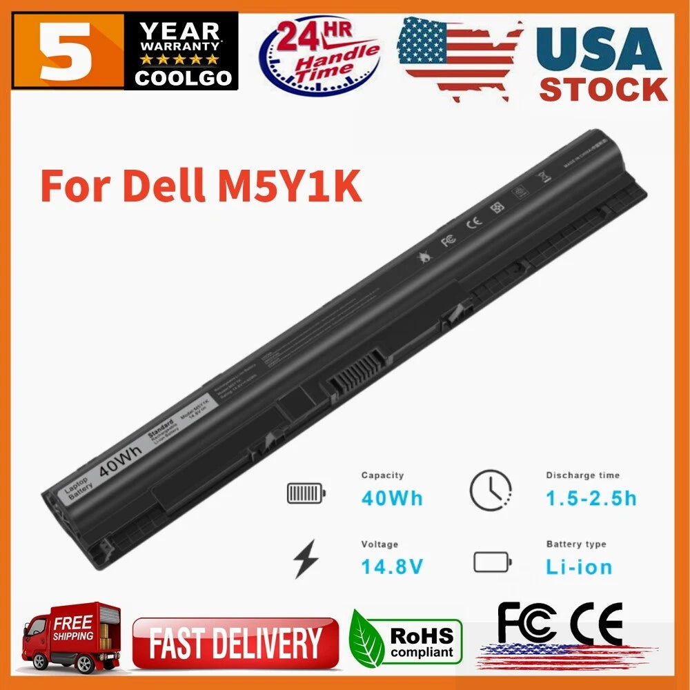 M5Y1K Battery/Charger 40Wh For Dell Inspiron 3451 5451 5551 5555 5558 5559 14.8V
