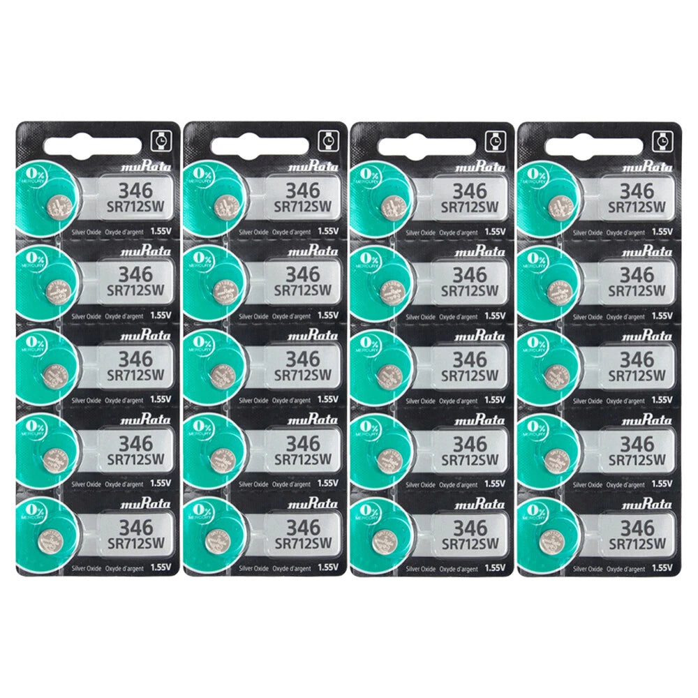 20x MURATA SR712SW SR712SW 346 1.55v Button Coin Silver Oxide Battery