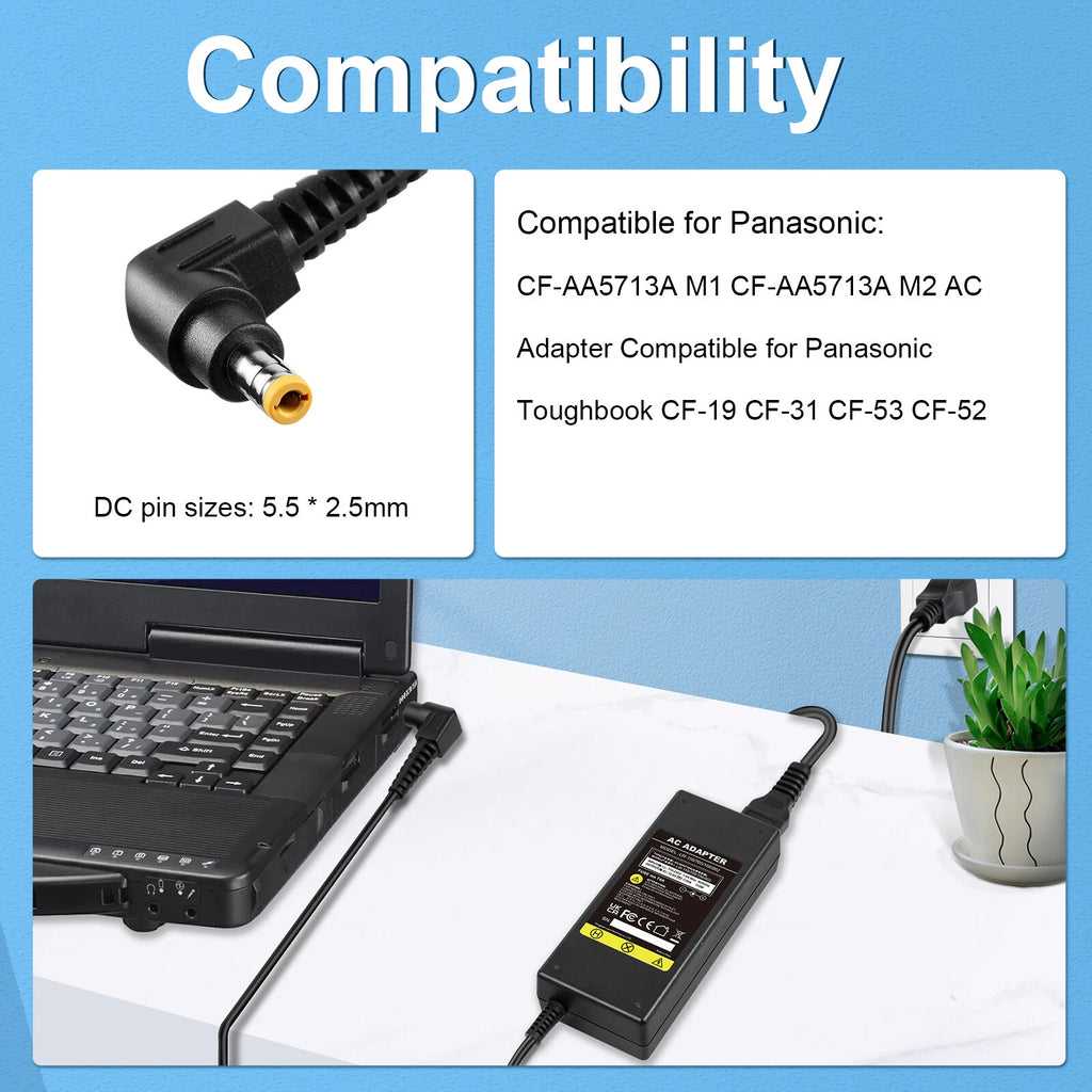 110W CF-AA5713A AC Charger for Panasonic CF-31 CF-53 CF-52 CF-19 Adapter 5.5*2.5